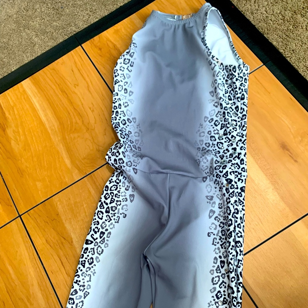 gray cheetah print dance costume